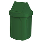 Sturdy Essentials 42 Gallon Round 100% Recycled Plastic Indoor or Outdoor Commercial Trash Can with Easy Access Swing Top Lid | Industrial Strength | Great for Schools and Businesses - Green