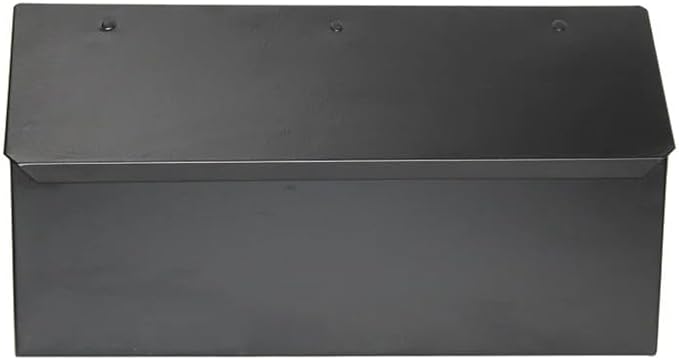 NACH Black Long Wall Mount Mailbox, Rust Resistant Metal Mailbox, Mailboxes for Outside Wall Mount, Outdoor Mailboxes, 15x3.5x7.5 inch, MB-6999BLK