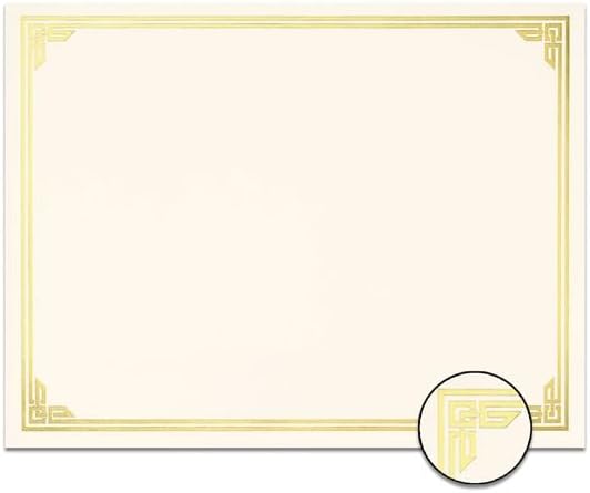 PaperDirect Green on White Classic Specialty Certificates, 8½ x11, Foil Accents, 50 Count, Certificates And Awards Paper, For School, Work, Diplomas & Award Certificates