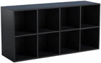 OSCHF 8-Cube Storage Shelf Bookcase - Wooden 4-Tier Floor Standing Open Bookshelf, Modern TV Stand up to 55 Inchs for Home and Office, Black