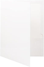 JAM PAPER Laminated Two Pocket Glossy School Folders - Letter Size - High Gloss White - Bulk 100/Box