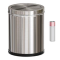 YOJIA 4 Gallon Stainless Steel Waste Bin,Small Metal Garbage can with Shake Lid,Paper Backet with Flipping Lid, Large Capacity Trash Can, for Kitchen,Bathroom,Living Room,Office,Hotle (Silver)
