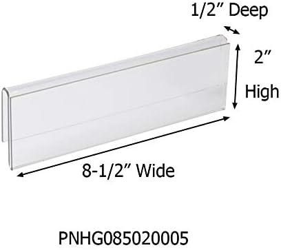 Glass Wall Name Plate Holders - Single Sided 8-1/2" Wide x 2" high (10 - PK, 1/2" Cubicle Wall) by Plastic Products Mfg.