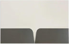JAM PAPER Custom Printed Semi-Gloss Folders with Round Corner Pockets - Personalized Logo & Text - 12pt C1S - Grey - 100/Pack