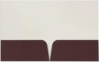 JAM PAPER Custom Printed Semi-Gloss Folders with Round Corner Pockets - Personalized Logo & Text - 12pt C1S - Brown - 100/Pack