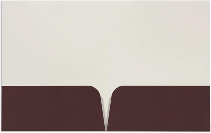 JAM PAPER Custom Printed Semi-Gloss Folders with Round Corner Pockets - Personalized Logo & Text - 12pt C1S - Brown - 100/Pack