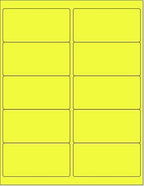8-1/2 x 11 Neon Color High Light Fluorescent Labels for Laser & Inkjet Printer (Yellow Fluorescent, 4 x 2-10 Per Page | 1000 Labels)