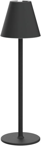 Timjorman Modern LED Cordless Table Lamp, 4000mAh Rechargeable Battery, 3 Level Brightness Night Light, Metal Shell, Minimalist Design, for Couples Dinner/Coffee Table/Restaurant/Bedroom, Black