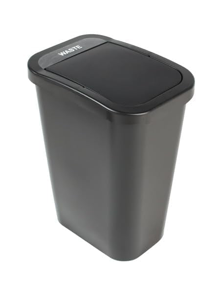 Sturdy Essentials City Box 10 Gallon Waste Bin Trash Can with Lid for Residential, Offices, and Commercial Recycling - NYC Compliant- NYC Compliant - Black