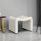 VANOMi Small Footstool Ottoman, Multi-Functional Modern Foot Stool, Sofa Footrest Extra Seating for Living Room, Entryway, Hallways and Bedrooms, Small, White