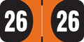 2026 Year Stickers, Doctor Stuff 2026 Chart Stickers, Orange/Black Color Coded, Arden Style, USA Made Year Labels for End Tab File Folders, 500/Roll, 1 Roll, 3/4" x 1-1/2"