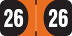 2026 Year Stickers, Doctor Stuff 2026 Chart Stickers, Orange/Black Color Coded, Arden Style, USA Made Year Labels for End Tab File Folders, 500/Roll, 1 Roll, 3/4" x 1-1/2"