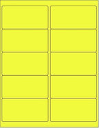 8-1/2 x 11 Neon Color High Light Fluorescent Labels for Laser & Inkjet Printer (Yellow Fluorescent, 4 x 2-10 Per Page | 500 Labels)