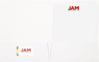 JAM PAPER Laminated Two Pocket Glossy Folders - White - 3/Pack