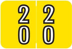 Doctor Stuff - File Folder Labels, Terminal Digit Filing, Consecutive Double Digit Numbers 20-29, Barkley FDDBM Match - BXDM Series Chart Stickers, Yellow, 1" x 1-1/2", 500/Roll