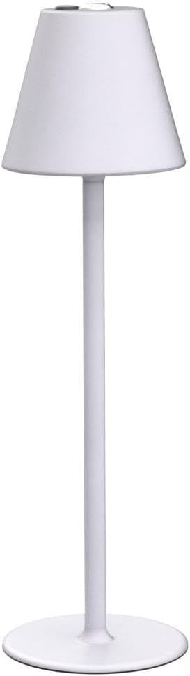 Timjorman Modern LED Cordless Table Lamp, 4000mAh Rechargeable Battery, 3 Level Brightness Night Light, Metal Shell, Minimalist Design, for Couples Dinner/Coffee Table/Restaurant/Bedroom, White