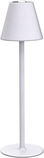 Timjorman Modern LED Cordless Table Lamp, 4000mAh Rechargeable Battery, 3 Level Brightness Night Light, Metal Shell, Minimalist Design, for Couples Dinner/Coffee Table/Restaurant/Bedroom, White