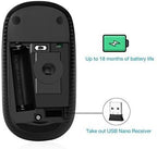 VssoPlor Wireless Mouse, 2.4G Slim Portable Computer Mice with Nano Receiver for Notebook, PC, Laptop, Computer-Black Blue
