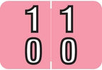 Doctor Stuff - File Folder Labels, Terminal Digit Filing, Consecutive Double Digit Numbers 10-19, Barkley FDDBM Match - BXDM Series Chart Stickers, Pink, 1" x 1-1/2", 500/Roll