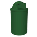 Sturdy Essentials Campus Collection 55 Gallon Round Heavy-Duty Plastic Commercial Outdoor or Indor Trash Can with Push Open Dome Lid and Internal Liner | Great for Schools and Businesses - Green