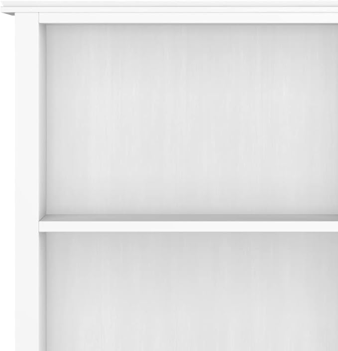 SIMPLIHOME Artisan Bookcase - 72 inch Tall 5-Shelf Solid Wood Bookshelf in White, Contemporary Storage for Living Room, Study Room or Office with Adjustable Shelves and Decorative Side Panels