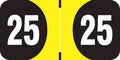 2025 Year Stickers, Doctor Stuff 2025 Chart Stickers, Yellow/Black Color Coded, Arden Style, USA Made Year Labels for End Tab File Folders, 500/Roll, 1 Roll, 3/4" x 1-1/2"