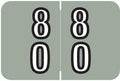 Doctor Stuff - File Folder Labels, Terminal Digit Filing, Consecutive Double Digit Numbers 80-89, Barkley FDDBM Match - BXDM Series Chart Stickers, Gray, 1" x 1-1/2", 500/Roll
