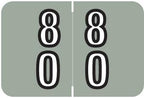 Doctor Stuff - File Folder Labels, Terminal Digit Filing, Consecutive Double Digit Numbers 80-89, Barkley FDDBM Match - BXDM Series Chart Stickers, Gray, 1" x 1-1/2", 500/Roll