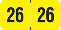 2026 Year Labels, Doctor Stuff 2026 Chart Stickers, Fluorescent Yellow Color Coded, USA Made Year Stickers for End Tab File Folders, 500 Labels/Roll in a Dispenser Box, 3/4" x 1-1/2"