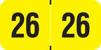 2026 Year Labels, Doctor Stuff 2026 Chart Stickers, Fluorescent Yellow Color Coded, USA Made Year Stickers for End Tab File Folders, 500 Labels/Roll in a Dispenser Box, 3/4" x 1-1/2"