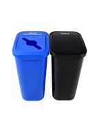 Sturdy Essentials City Box 10 Gallon Double Bin Trash Can Recycle Bin with Lid for Residential, Business, and Commercial Recycling - NYC Compliant (Double Kit Recycle Waste)