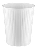 Monarch Abode Metal Bathroom Trash Can – Waste Basket for Bedroom, Office Desk, & Dorm, Handcrafted Ridge Embossed, Durable Decorative White Small Trash Can Bathroom Garbage Bin Wastebasket
