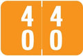 Doctor Stuff - File Folder Labels, Terminal Digit Filing, Consecutive Double Digit Numbers 40-49, Compatible with SMEAD DDS - SMDM Series Chart Stickers, Orange, 1" x 1-1/2", 500/Roll
