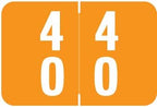 Doctor Stuff - File Folder Labels, Terminal Digit Filing, Consecutive Double Digit Numbers 40-49, Compatible with SMEAD DDS - SMDM Series Chart Stickers, Orange, 1" x 1-1/2", 500/Roll