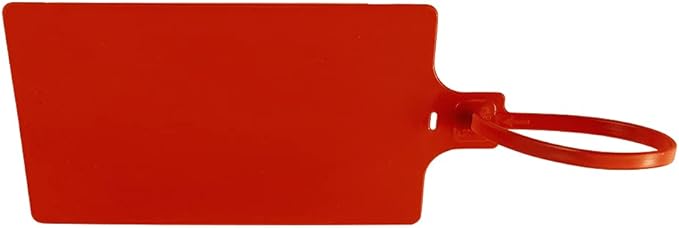 200Pcs Plastic Seals Shipping Label Tags, Writable Marker Big Sign Tie for Logistics, 255mm Total Length Self Locking Inventory Waterproof Tag Fastener (Red)
