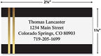 Colorful Images Black and Double Gold Foil Metallic Return Address Mailing Labels, Personalized with Names & Addresses, Set of 144 Custom Self Adhesive, Easy Peel Flat Label Sheets, 1-⅛ ”x 2-¼” Size