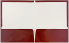 JAM PAPER Laminated Two Pocket Glossy Folders - Maroon Red - 3/Pack