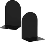 Lulonpon 2 Pieces Book Ends, Bookends, Books Stand, Metal Bookend for Shelves, Black Book Ends for School, Library, Desktop Organizer