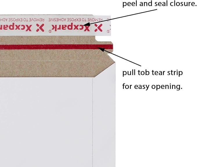 Xxcxpark 50 Pack Rigid Mailers 9.25 x 11.75 inches, Self Seal Photo Document Mailers Premium Cardboard Keep Flat Envelopes for Photos, Pictures, Papers, Files, CD