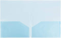 JAM PAPER Plastic Light Weight Flexible Two Pocket Presentation Folders - Blue - 12/Pack
