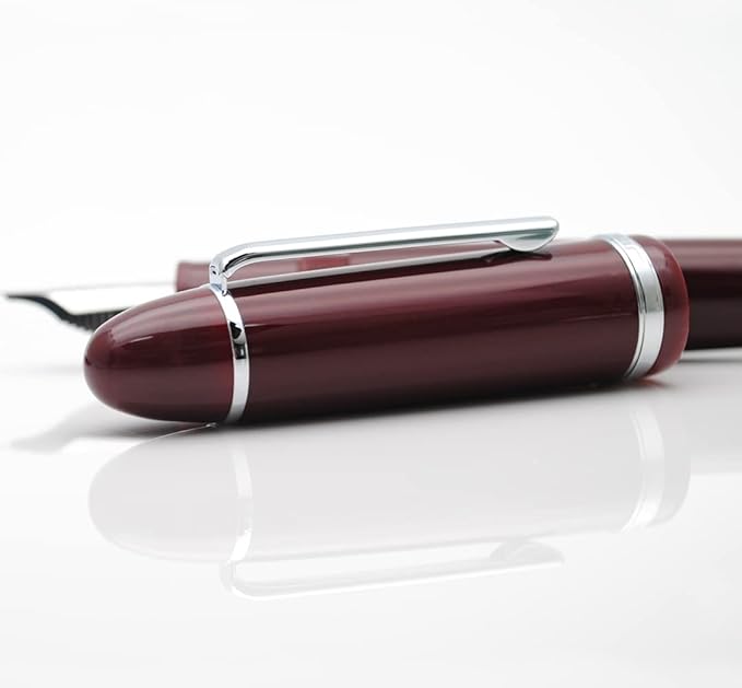 JINHAO X159 Fountain Pen (F Nib 0.5mm, Wine Red with Silvery Clip)