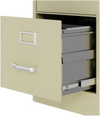 Scranton and Co 22" Deep 4 Drawer Letter File Cabinet in Putty, Fully Assembled