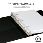 Samsill Economy 1 Inch Mini 3 Ring Binder, Made in The USA, Round Ring Binder, Non-Stick Customizable Cover, 1" Storage, Single, Black