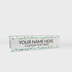 Signs ByLITA Floral Pattern Customized Nameplate | Wild Blue Personalized Full Color Acrylic Desk Sign