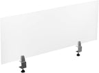 Acrylic Desk Privacy Divider with Clamps, 47x18x2 Inch Frosted Office Partition, Desktop Workspace Panel