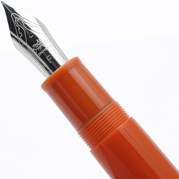 JINHAO X159 Fountain Pen (F Nib 0.5mm, Orange Red with Silvery Clip)