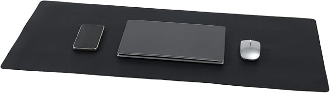 Wolaile Desk Pad 36x17 inches,PU Leather Desk Blotter,Non-Slip Base Waterproof Surface Office Desk Mat Protector,Old Desktop Cover Decor,Large Mouse Pad,Black
