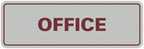 Signs ByLITA Standard Office Sign - Professional Business Signage - Easy to Install (Light Grey/Burgundy) - Large 1 Pack