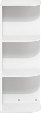 Furinno PASIR Book Shelf, 3-Tier Corner Bookshelf, Open Shelves Bookcase 9.3 x 12 x 31.5, for Living Room, Bedroom, Home Office, White