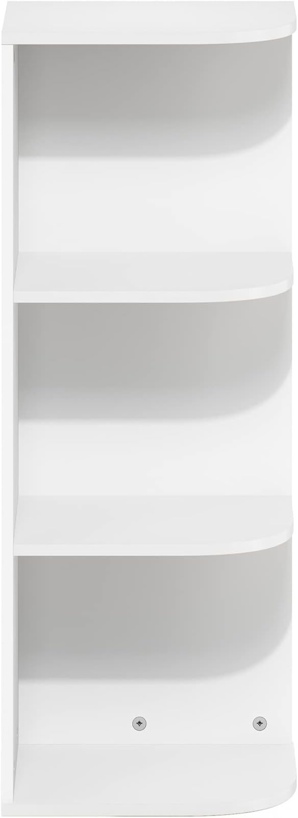 Furinno PASIR Book Shelf, 3-Tier Corner Bookshelf, Open Shelves Bookcase 9.3 x 12 x 31.5, for Living Room, Bedroom, Home Office, White